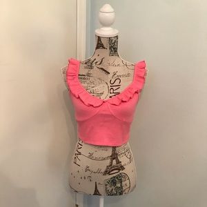 Bright pink crop top